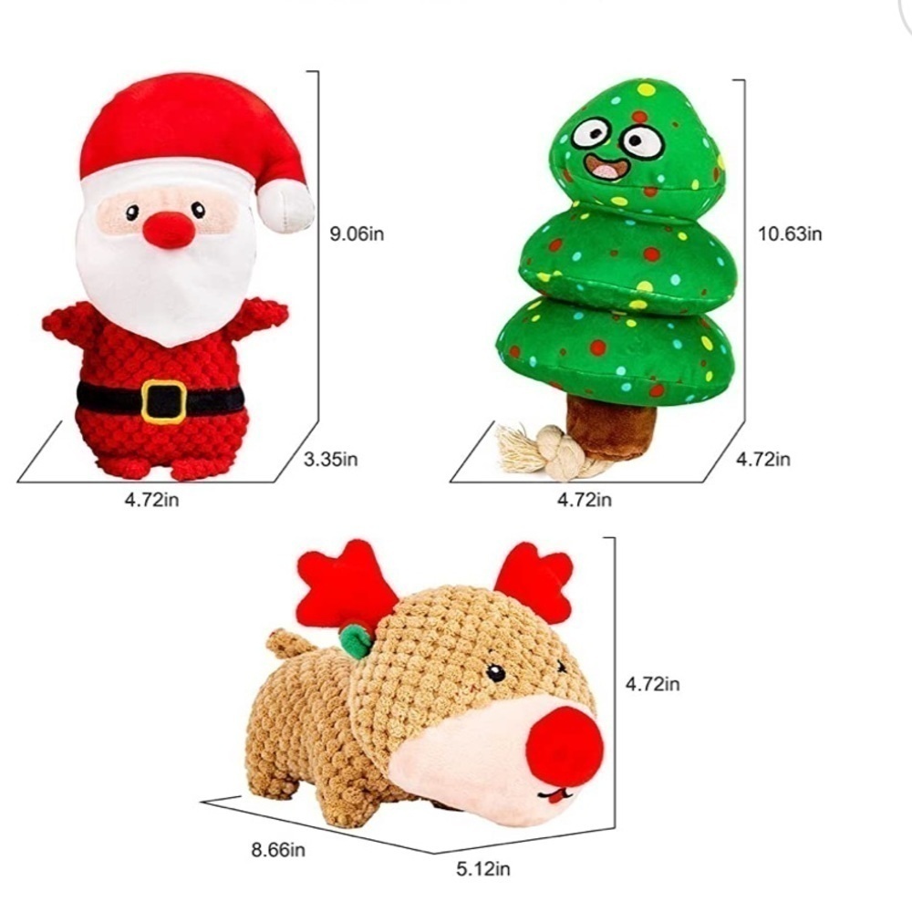 Whistle Pet Christmas Dog toys set of three